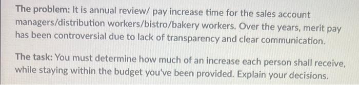 The problem: It is annual review/ pay increase