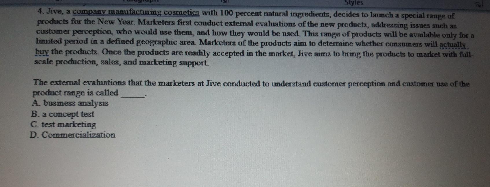 please answer all the mcq. Styles 4. Jive, a