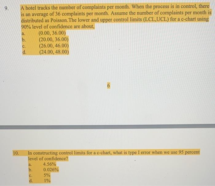 In constructing control limits for a p-chart, ten