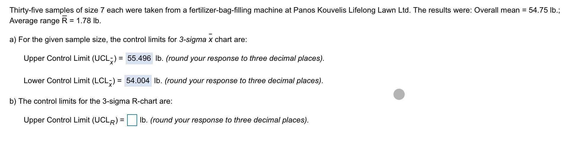 Please Include LOWER CONTROL LIMIT AS WELL for