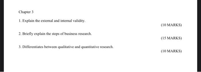 Chapter 3 1. Explain the external and internal