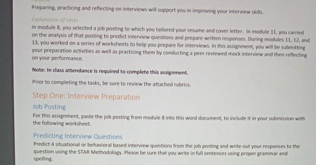 Preparing practicing and reflecting on interviews