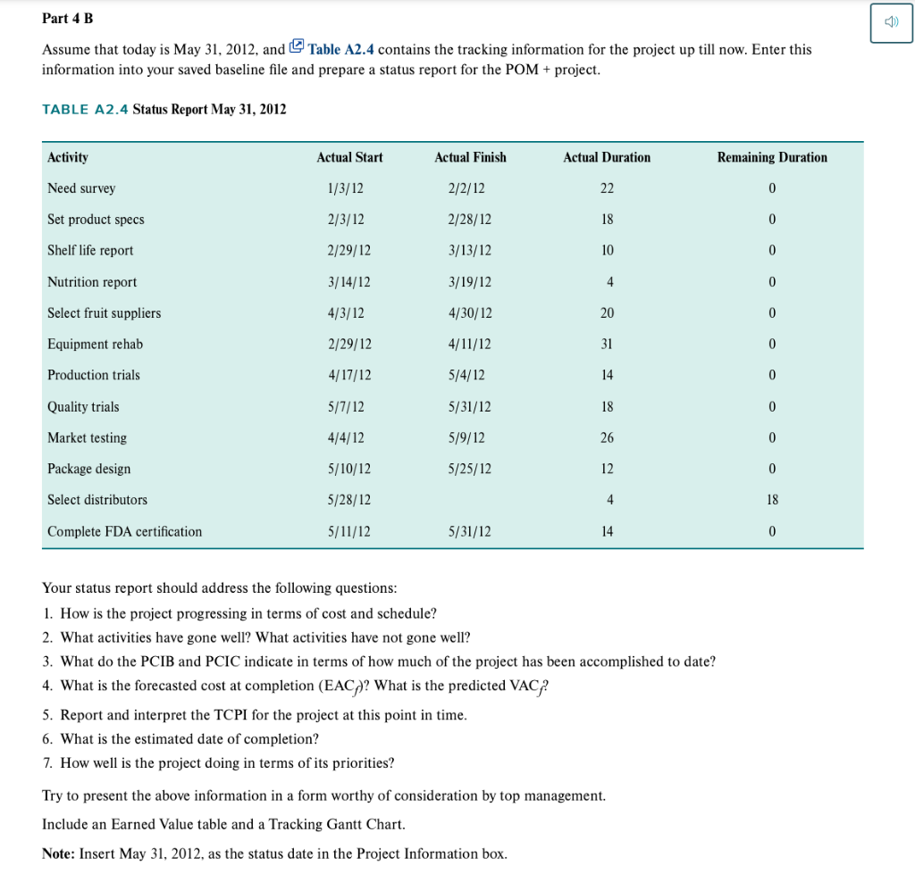 I only need Part 4A and 4B solved. The POM+