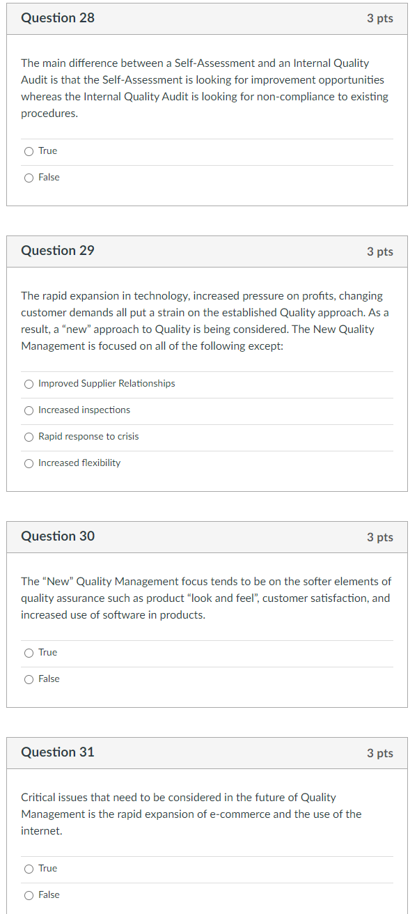Question 28 3 pts The main difference between a