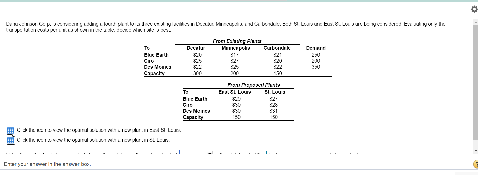 Dana Johnson Corp. is considering adding a fourth
