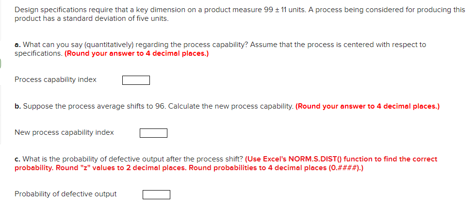 Design specifications require that a key