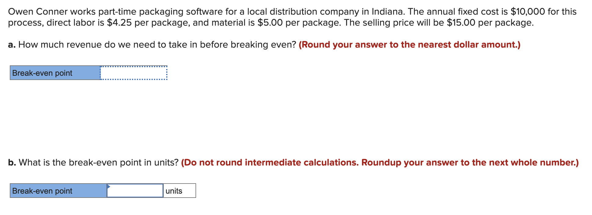 Owen Conner works part-time packaging software