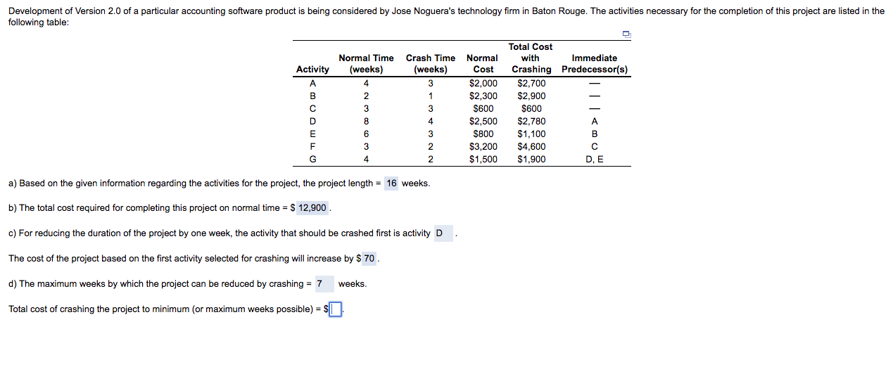 a) Based on the given information regarding the