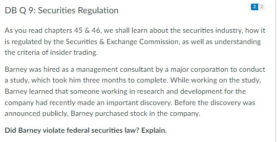 150 words minimum, please. Thanks in advance! DB