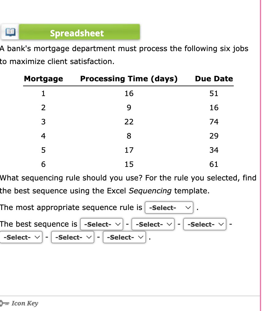 A bank's mortgage department must process the