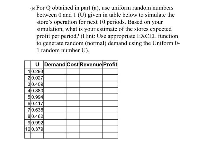 b PROBLEM 4: Consider a retail store which sells
