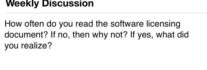 Weekly Discussion How often do you read the