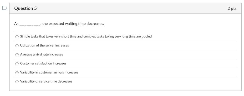 As , the expected waiting time decreases. Simple
