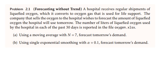 Problem 2.1 (Forecasting without Trend) A