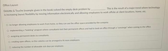 Office Layout: Deloitte & Touche (example given