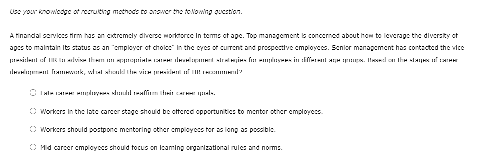 Use your knowledge of recruiting methods to