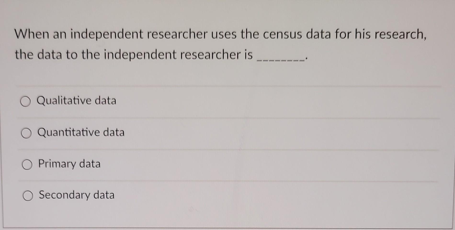 When an independent researcher uses the census