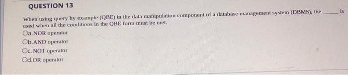 !! When using query by example (QBE) in the data