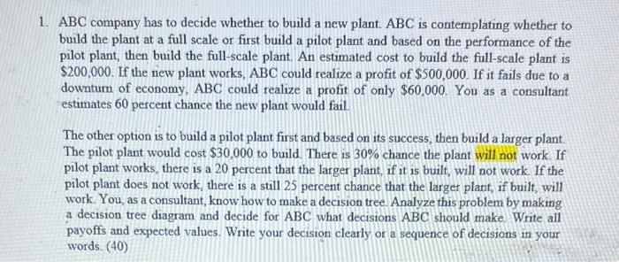 Please show work clearky and answer both parts 1.
