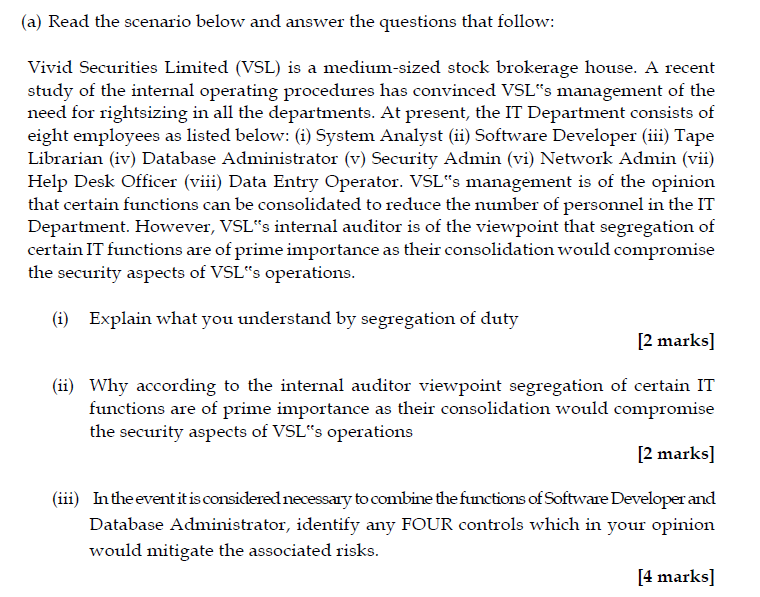 Module : Information Systems Audit and Controls