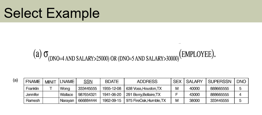 A) Express the question as a relational algebra