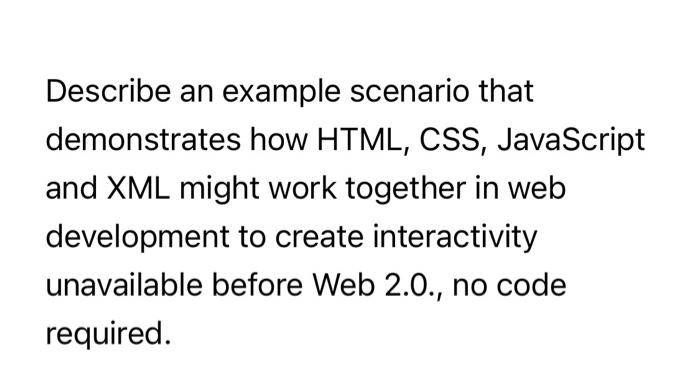 please help. Describe an example scenario that