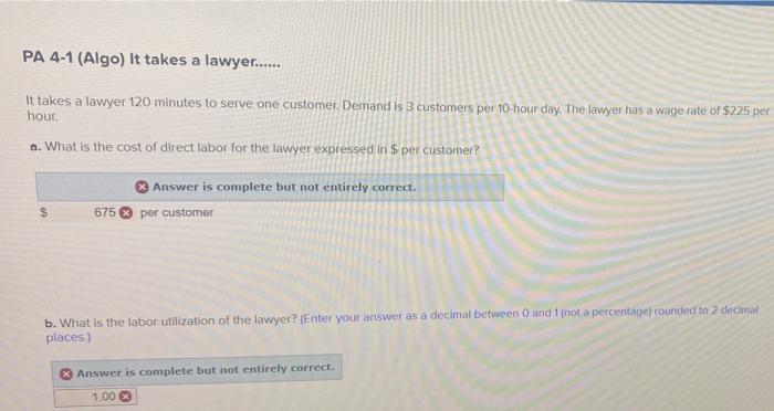 PA 4-1 (Algo) It takes a lawyer...... It takes a