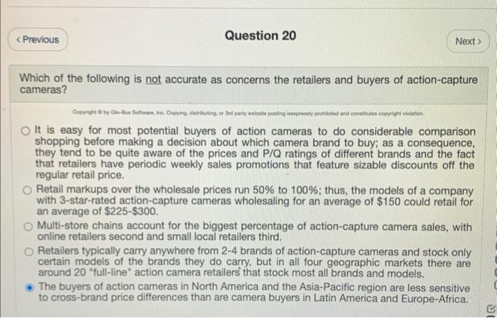 Which of the following is not accurate as