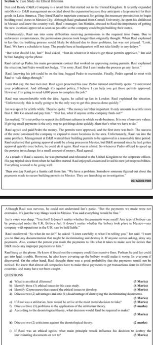 Section Study Anthal Durand Ready D Company is a