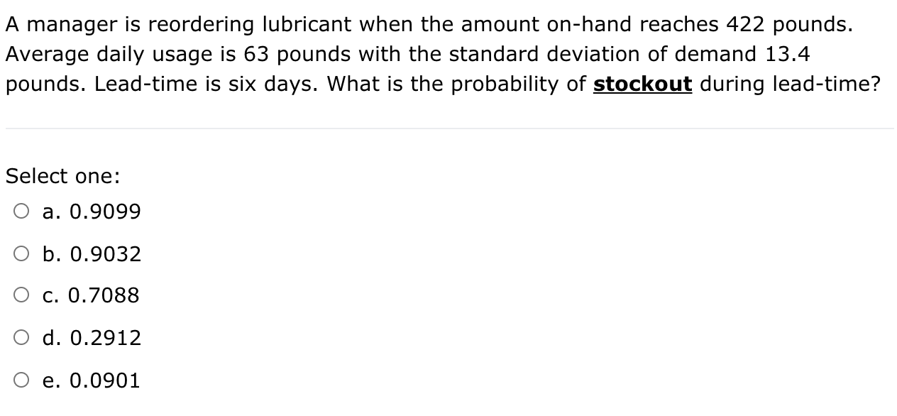 A manager is reordering lubricant when the amount