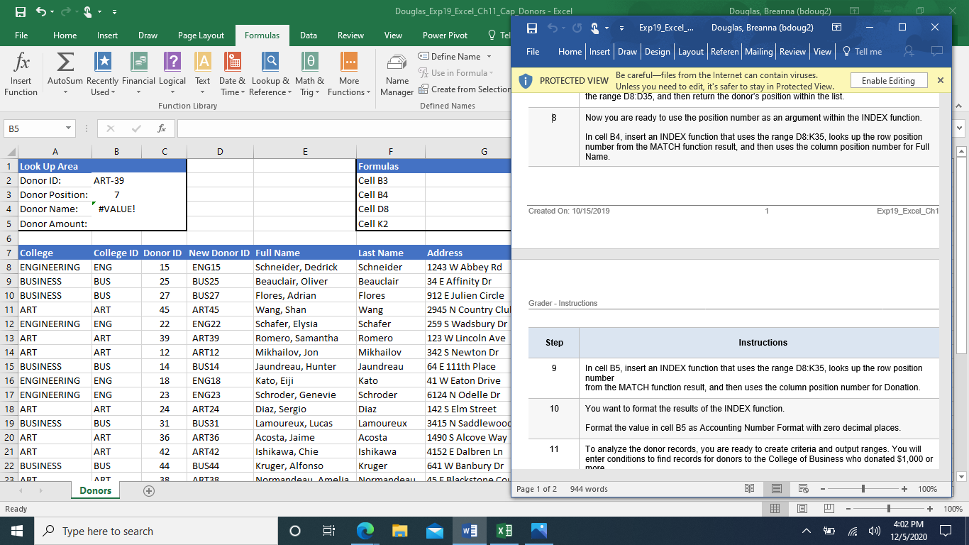 8 Now you are ready to use the position number as
