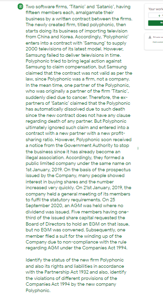 need details answer Your work Two software firma,