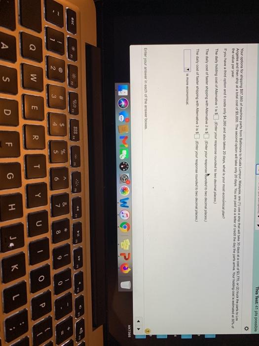 This Test: 41 pts possible Your options for