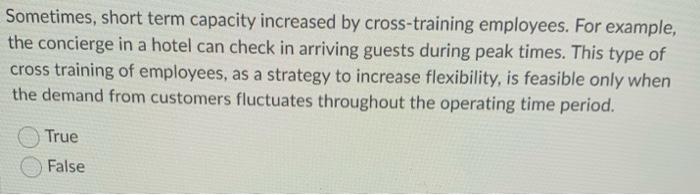 Sometimes, short term capacity increased by