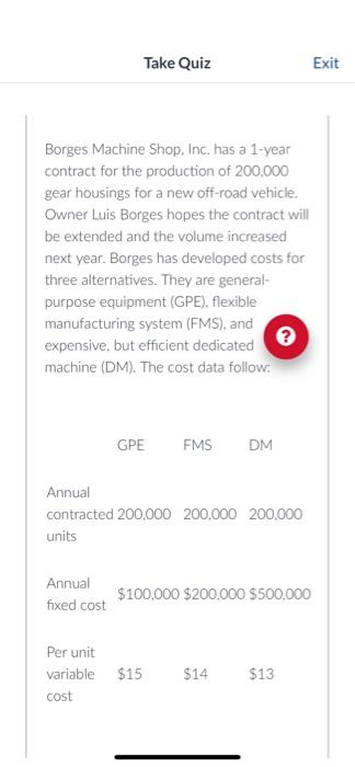 Borges Machine Shop, Inc. has a 1-year contract