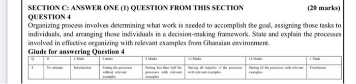 SECTION C: ANSWER ONE (1) QUESTION FROM THIS