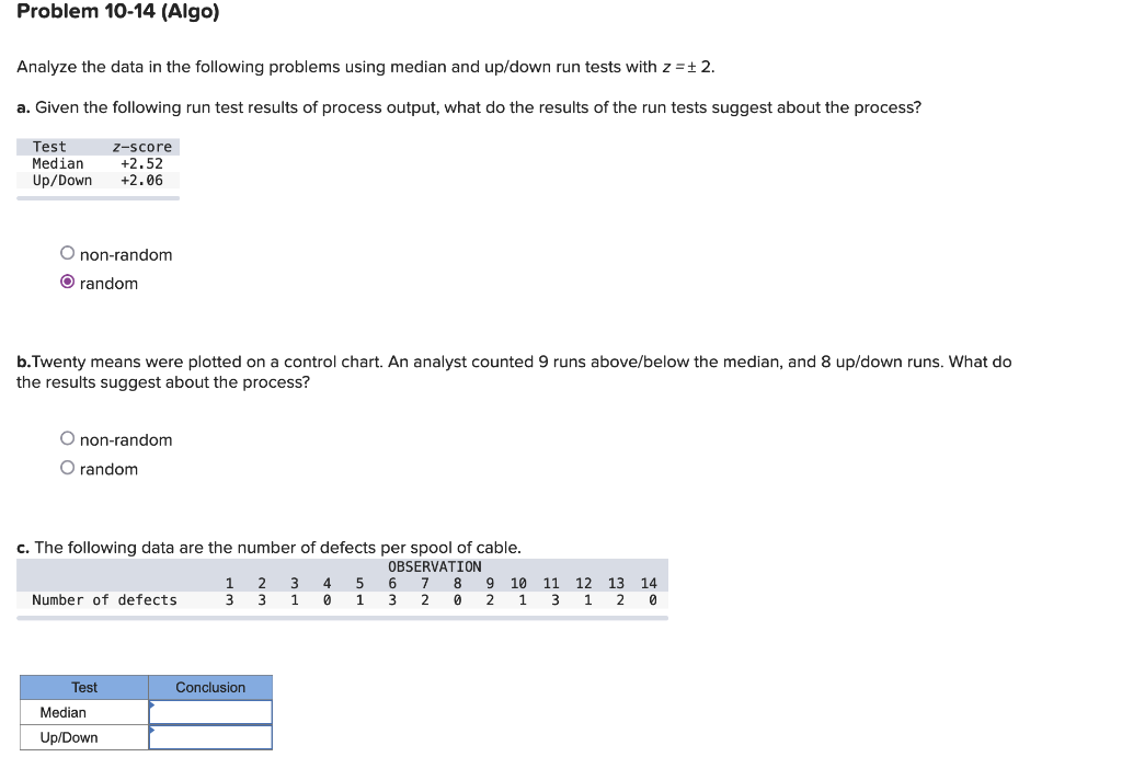 Analyze the data in the following problems using