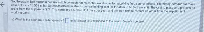 Southeastern Bell stocks a certain switch