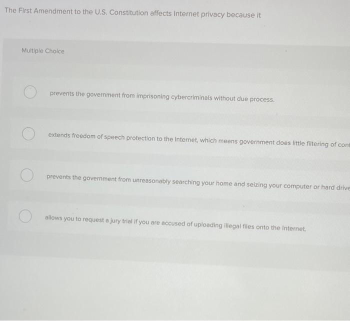 The First Amendment to the U.S. Constitution