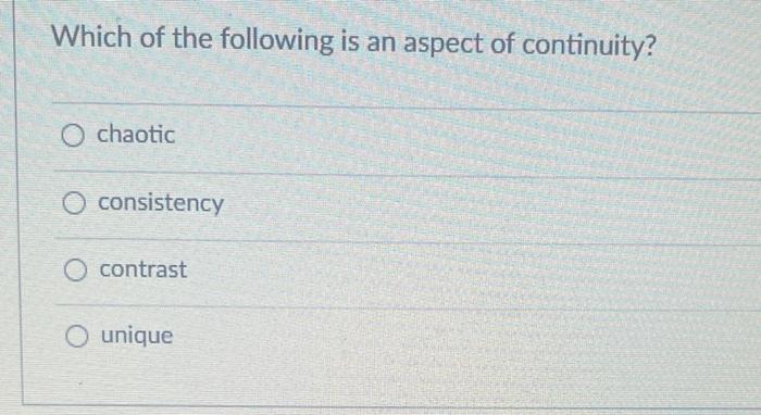 please solve Which of the following is an aspect