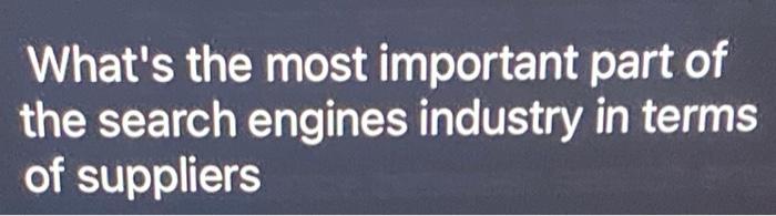 What's the most important part of the search