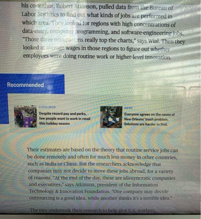 please read the following article. Do you think