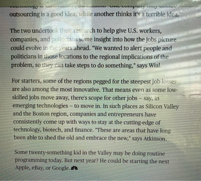 please read the following article. Do you think