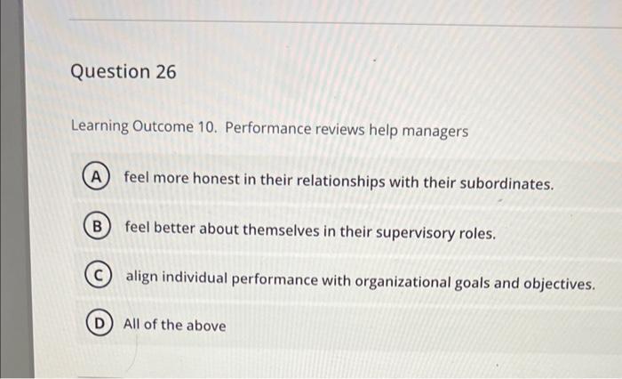 Learning Outcome 10. Performance reviews help