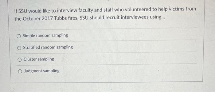 If SSU would like to interview faculty and staff