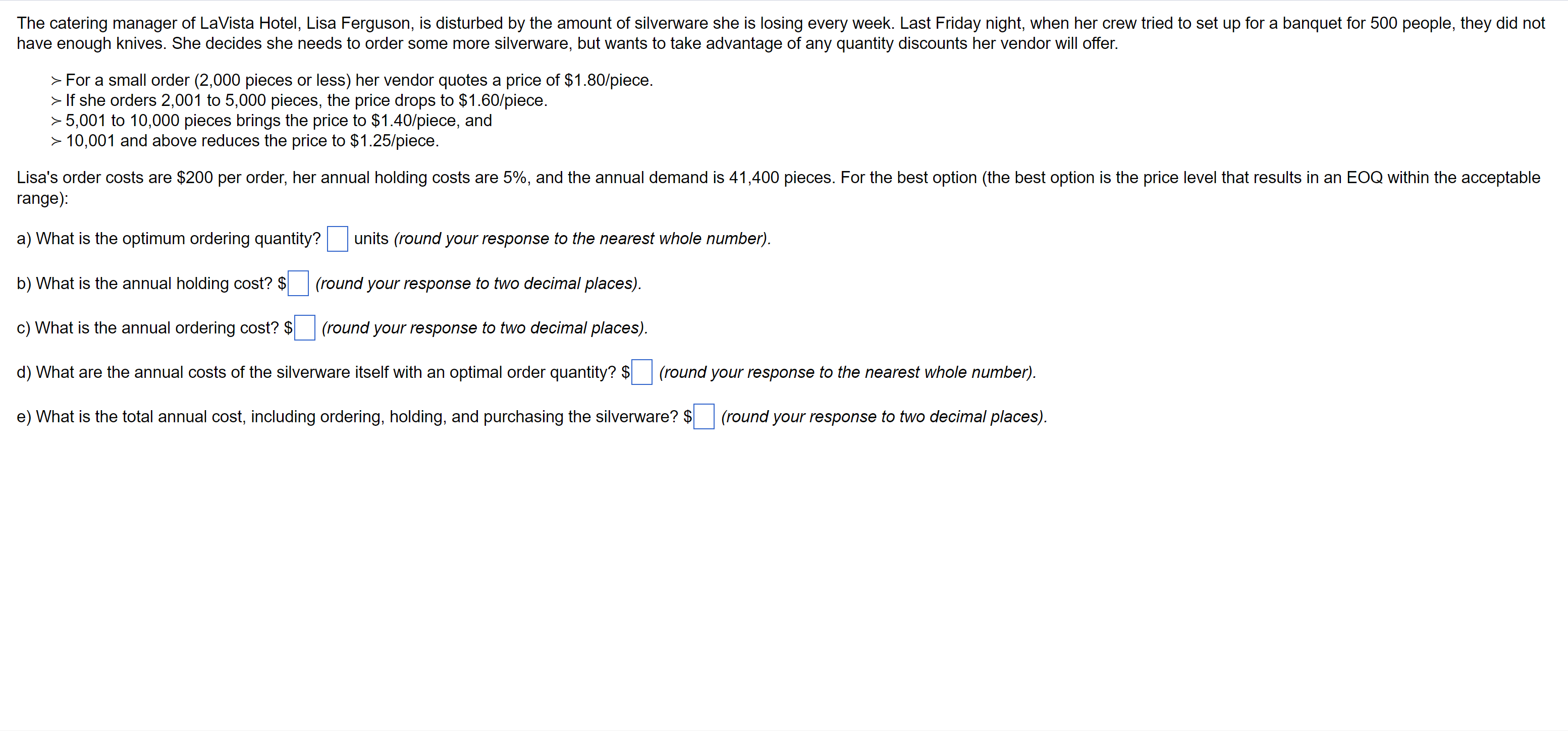 have enough knives. She decides she needs to