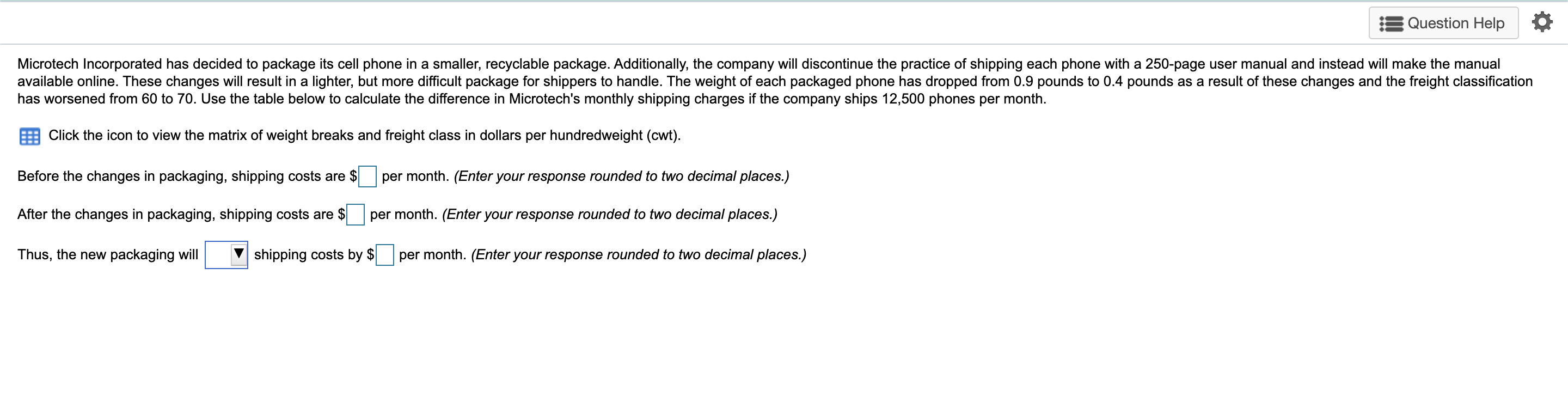 Question Help Microtech Incorporated has decided