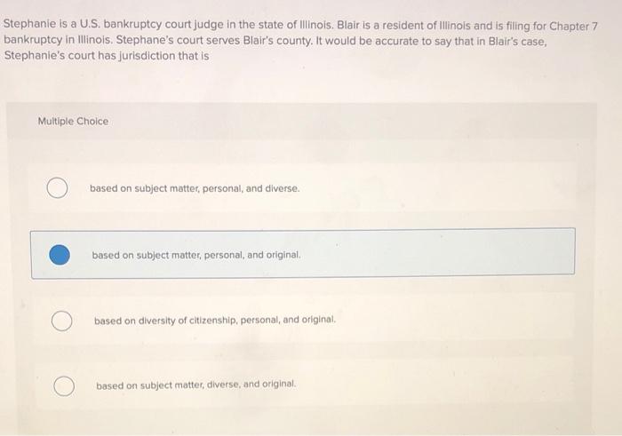 Stephanie is a U.S. bankruptcy court judge in the