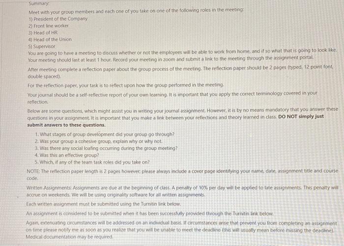 prepare a reflection paper based on the given