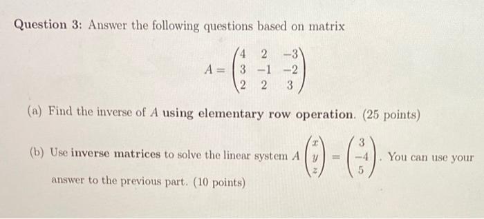 please find the inverse using elementary row